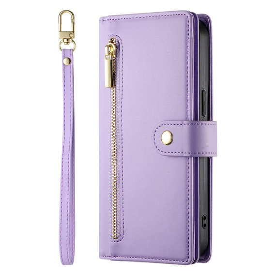 Wallet Zipper Pocket flip caz pentru Samsung Galaxy A17 5G, Wallet Zipper Pocket, violet