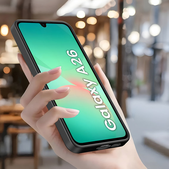 Carcasa pentru Samsung Galaxy A26, Silicone Heart, negru + Sticlă temperată 9H