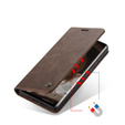 Husa CASEME pentru Huawei P30 Pro, Leather Wallet Case, maro închis