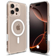 Carcasă ERBORD MagSafe pentru iPhone 16 Pro, buton activ, transparentă + Sticlă pentru ecran