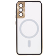 Carcasa Magnetic Dual Glass MagSafe pentru Samsung Galaxy S21, de aur