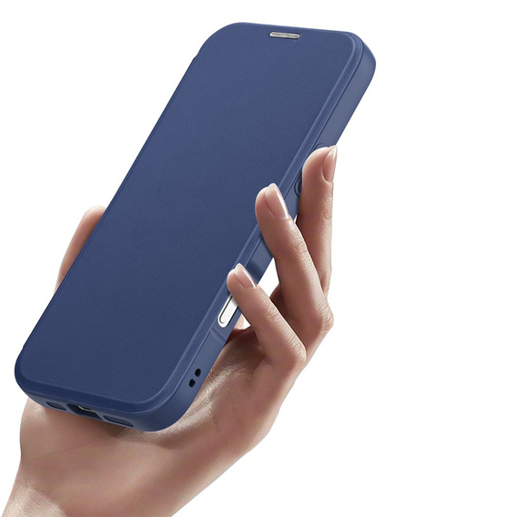 Husă Dux Ducis pentru iPhone 17 Pro, Skin X Pro, cu clapetă, pentru MagSafe, albastru marin