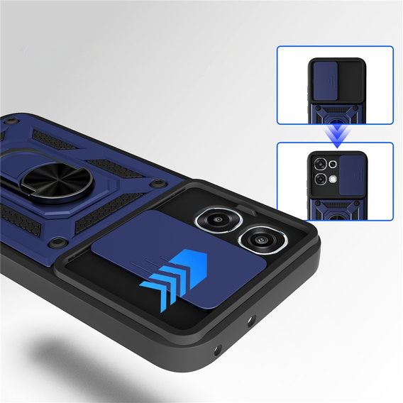 Husă blindată CamShield Slide cu capac pentru cameră și inel pentru Oppo A6 Pro 5G