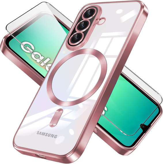 Husă pentru Samsung Galaxy A26, Electro MagSafe, roz rose gold + Sticlă pentru ecran