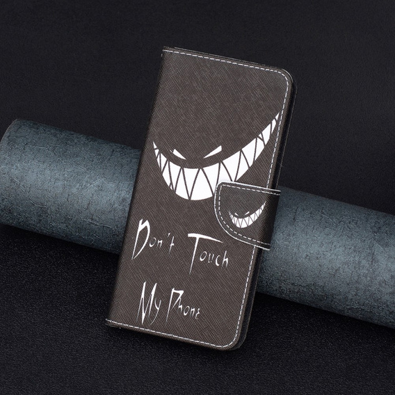 Cu clapetă pentru Xiaomi Redmi Note 13 5G, Wallet, Don't Touch My Phone negru