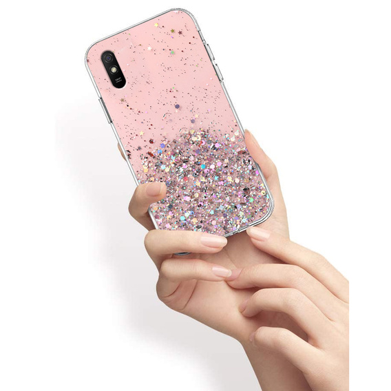 Huse pentru Xiaomi Redmi 9A, Glittery, roz