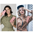 Husă CASEME pentru Samsung Galaxy A56 5G, Retro Leather Wallet, cu curea de umăr, roz