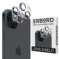 2x ERBORD sticlă călită ERBORD pentru camera pentru iPhone 15 / 15 Plus