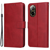 Cu clapetă pentru Realme C67, Leather Wallet, roșu