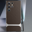 Huse pentru Samsung Galaxy S24 Ultra, GKK Woven Leather, cafea