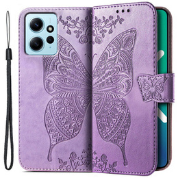 Cu clapetă pentru Xiaomi Redmi Note 12 4G, Butterfly, violet