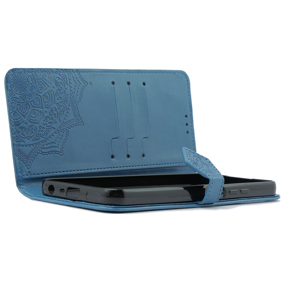 Cu clapetă pentru Xiaomi Poco X6 5G, Mandala, albastru