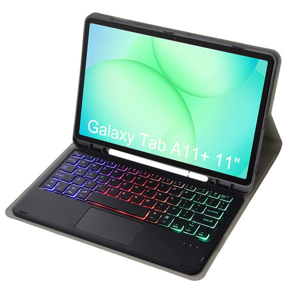 Husă cu tastatură Bluetooth iluminată și touchpad pentru Samsung Galaxy Tab A11+