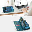 Husă CASEME pentru Samsung Galaxy A56 5G, Retro Leather Wallet, cu curea de umăr, verde