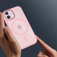 Husă pentru iPhone 11, pentru MagSafe, ERBORD Matt Case, roz + sticlă pentru ecran