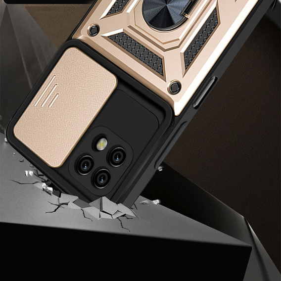 Husă blindată pentru Realme C21, CamShield Slide, de aur
