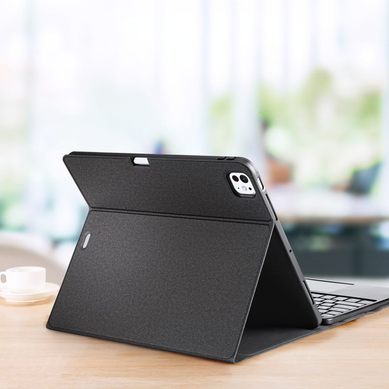 Carcasă + tastatură Apple iPad Pro 13" 7 gen. 2024, Dux Ducis TouchPad Leather Pen Slot, negru