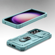 Husă blindată pentru Samsung Galaxy S23 FE, CamShield Slide, verde