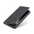 Husa CASEME pentru Samsung Galaxy S21 FE, Leather Wallet Case, negru