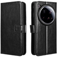 Cu clapetă pentru Xiaomi 15 Ultra, Crazy Horse Wallet, negru