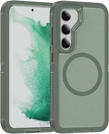 Carcasă cu ramă pentru Samsung Galaxy S23 FE, pentru MagSafe, verde