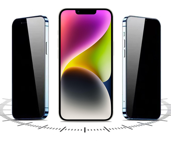 2x Sticlă de confidențialitate temperată pentru iPhone 14 Plus / 13 Pro Max, ERBORD 9H Easy App Anti-Peep