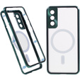 Carcasa Magnetic Dual Glass MagSafe pentru Samsung Galaxy S21+ Plus, verde