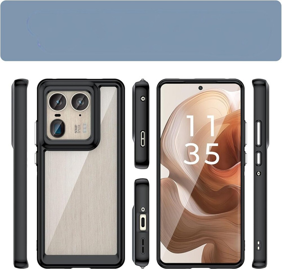 Huse pentru Motorola Edge 50 Ultra, Fusion Hybrid, transparent / negru