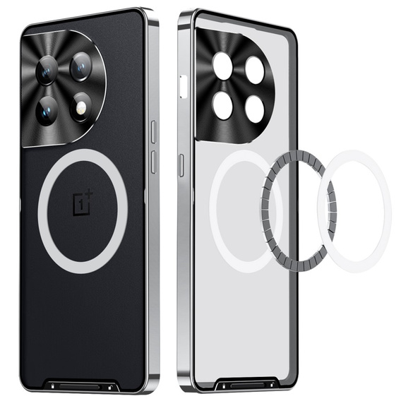 Carcasă de protecție pentru camera foto pentru OnePlus 12 5G, CamShield MagSafe, transparent / argintiu