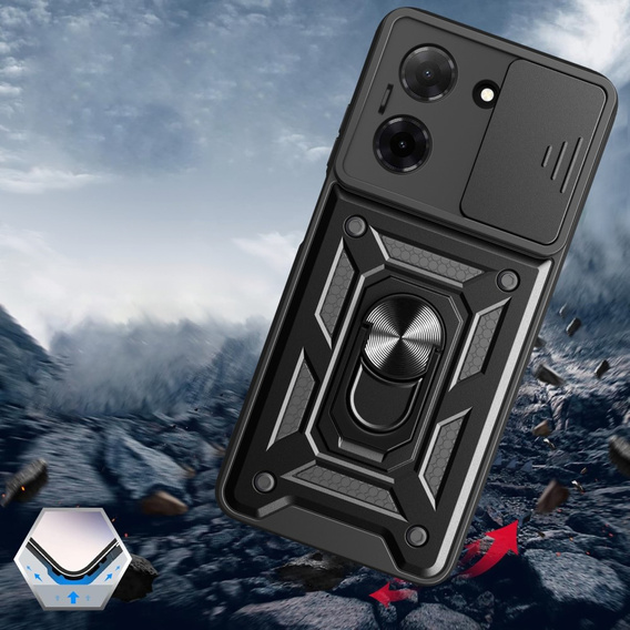 Husă blindată pentru Xiaomi Redmi A5, CamShield Slide, negru