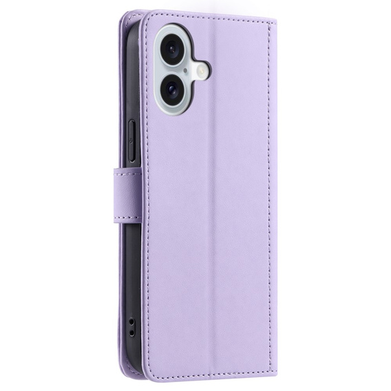 Husă cu clapetă pentru iPhone 16, Rhombus Crossbody Leather, violet