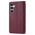 Husă cu clapetă pentru Samsung Galaxy A56 5G, Rhombus Crossbody Leather, maroon