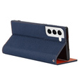 Husă din piele pentru Samsung Galaxy S22, ERBORD Grain Leather, albastru închis
