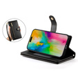Cu clapetă pentru iPhone 16 Pro Max, Wallet Zipper Pocket, negru