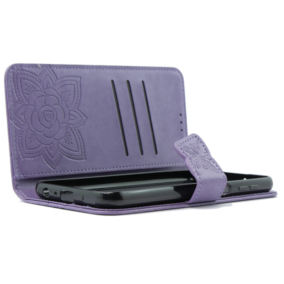 Cu clapetă pentru Xiaomi Poco F6 Pro, Butterfly, violet