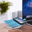 Cu clapetă pentru Oppo Reno 13F / Oppo Reno 13FS, Butterfly, albastru