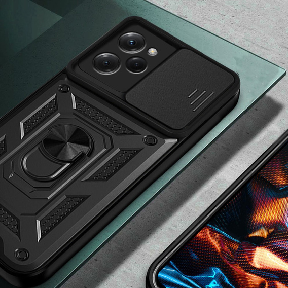 Husă blindată pentru Xiaomi Poco X5 Pro 5G, CamShield Slide, negru