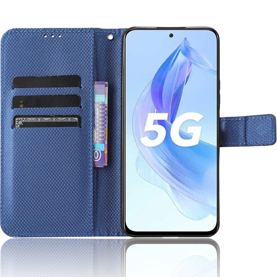 Cu clapetă pentru Honor 90 Lite 5G, Wallet Smart Magnet, albastru