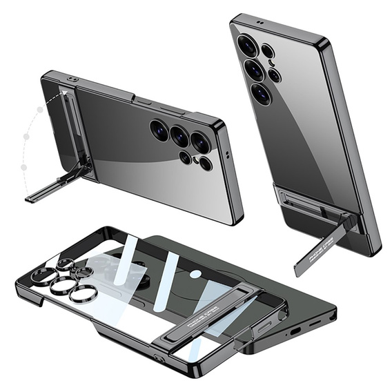 Carcasă pentru Samsung Galaxy S25 Ultra, GKK Kickstand Hard Case, negru