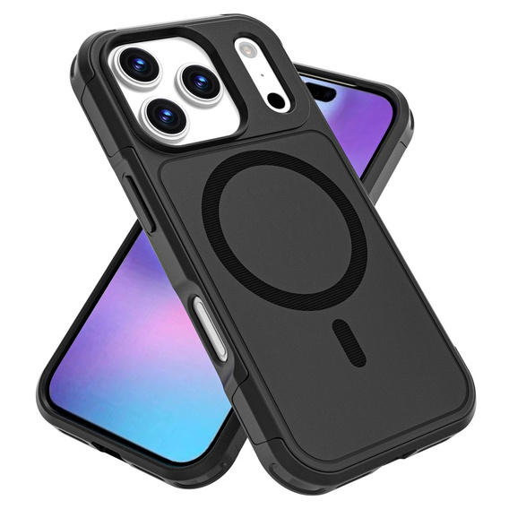 Husă MagForce pentru iPhone 17 Pro, pentru MagSafe, blindată, neagră