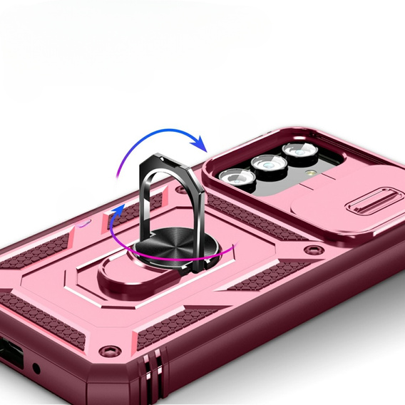 Husă blindată pentru Samsung Galaxy A54 5G, CamShield Slide, roz / burgundy