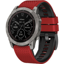 Curea de silicon pentru Garmin Fenix 7 / Forerunner 965 / 955 / 945 / 935, roșu / negru
