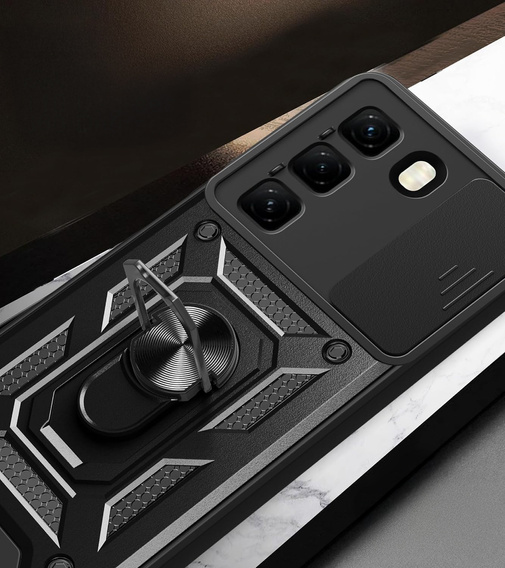 Husă blindată pentru Infinix Hot 50 Pro+ 4G, CamShield Slide, negru