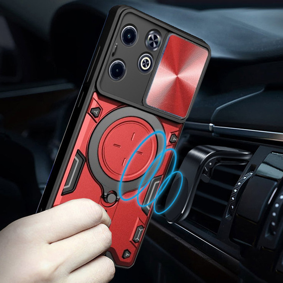 Husă blindată pentru Infinix Hot 40i, CamShield Slide, roșu