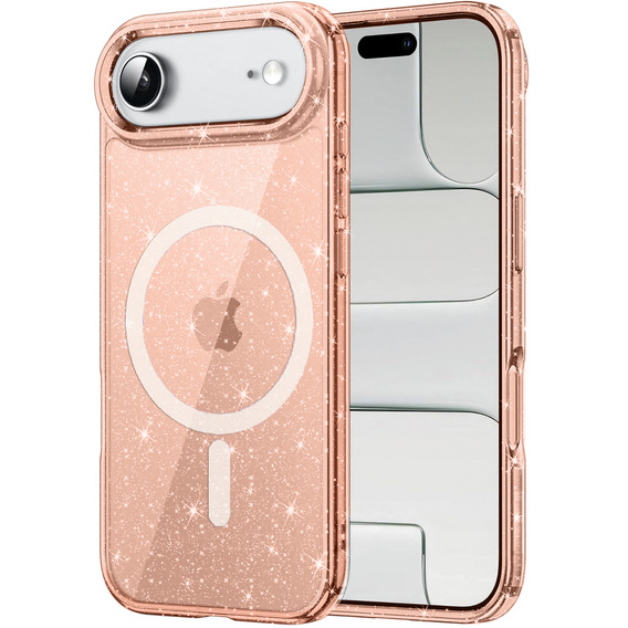 Husă pentru iPhone Air, pentru MagSafe, glitter, aur translucid