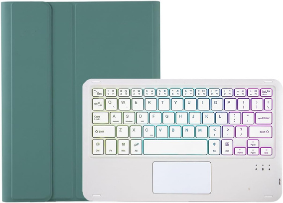 Husă cu tastatură bluetooth iluminată pentru iPad 10.9 2022 (10 gen.), verde
