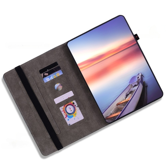 Husă cu clapetă pentru Lenovo Tab P12, flower, roșu