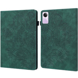 Husă cu clapetă pentru Xiaomi Redmi Pad SE 11", flower, verde