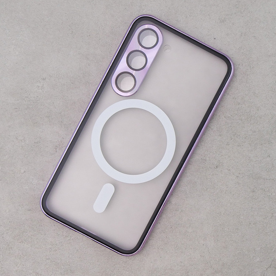Carcasa Magnetic Dual Glass MagSafe pentru Samsung Galaxy S23, violet