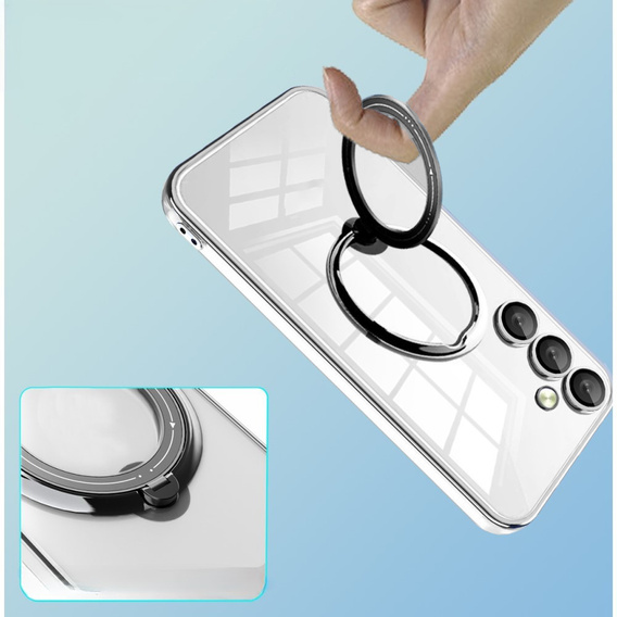 Carcasa magnetică pentru Samsung Galaxy A56, pentru MagSafe, negru + sticlă 9H